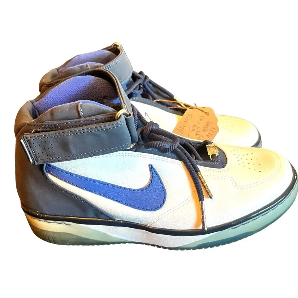 Nike Air Force 25 Royal White Edition Basketball Shoes Size 7Y‎ NWB